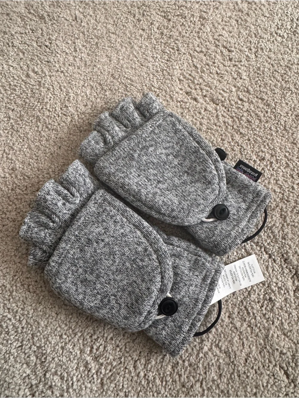 Patagonia Gray Convertible Knit Mittens Size XS
